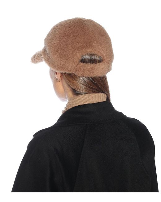Max Mara Brown Gimmy Fluffy Baseball Hat