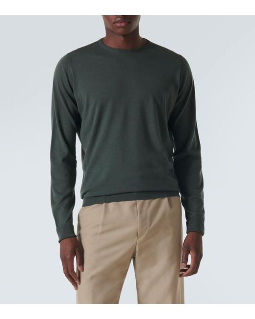 John Smedley Green Marcus Wool Sweater for men