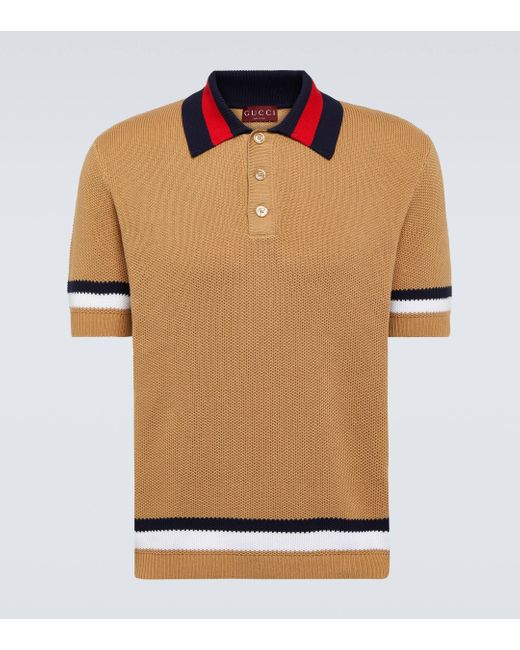 Polo en coton Gucci pour homme en coloris Orange