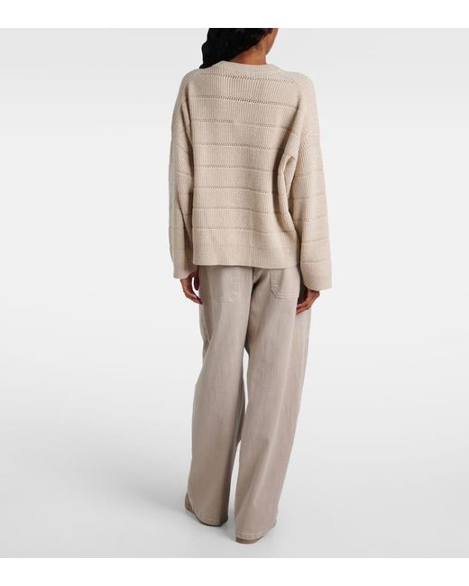 Brunello Cucinelli Natural Cashmere And Wool-Blend Sweater