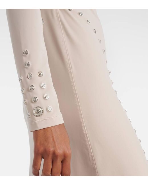 Coperni Natural Embellished Midi Dress