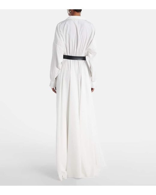 Norma Kamali White Belted Gown