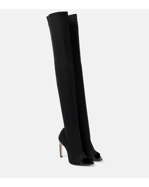 Victoria Beckham Black Over-The-Knee Sock Boots