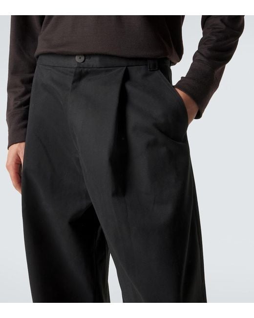 Studio Nicholson Black Sorte Cotton Wide-Leg Pants for men