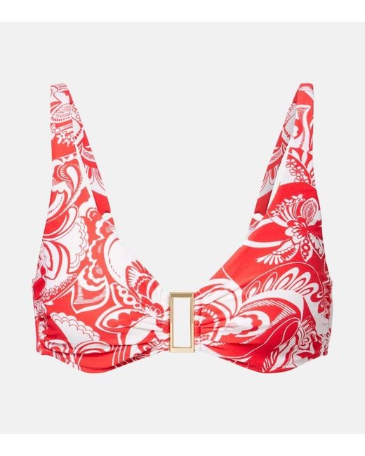 Melissa Odabash Red Bel Air Floral Bikini Top