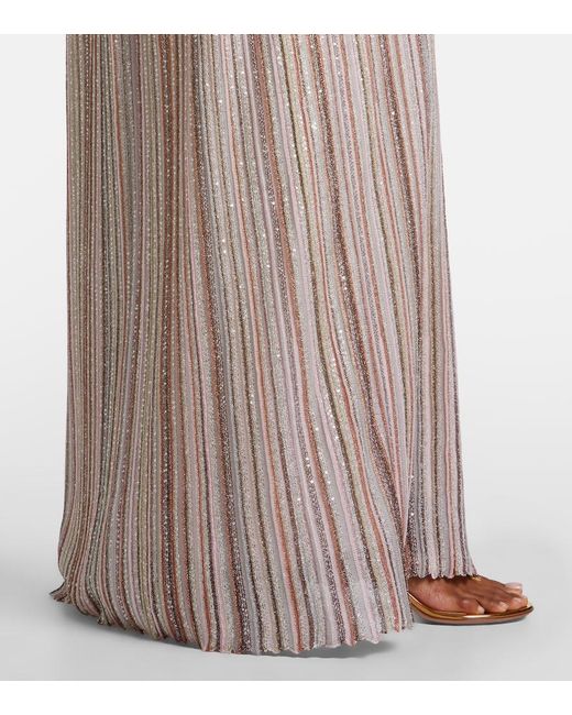 Missoni Natural Striped Lame Gown
