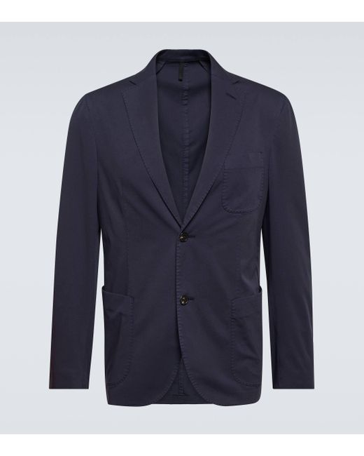 Incotex Blue Cotton-blend Blazer for men