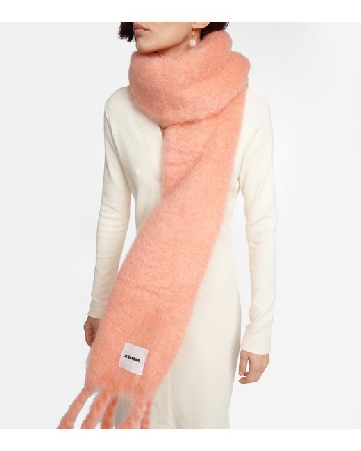 Jil Sander Orange Mohair And Wool-Blend Scarf