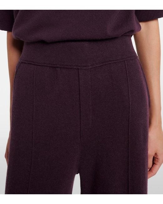 Jardin Des Orangers Purple Wool And Cashmere Wide-Leg Pants