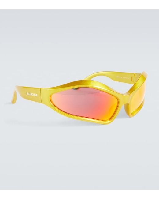 Balenciaga Orange Fennec Oval Sunglasses for men