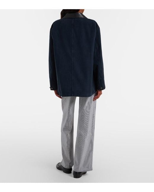 FRAME Gray Le Slim Palazzo Striped Wide-Leg Pants