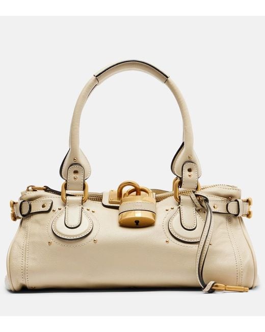 Chloé Natural Paddington Leather Shoulder Bag