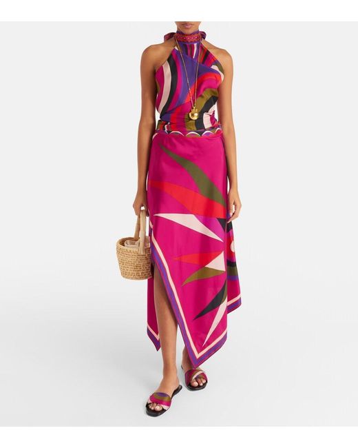 Emilio Pucci Multicolor Yummy Iride Silk Slides