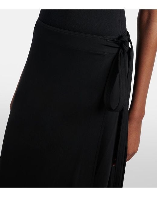 Totême Black Jersey Wrap Skirt