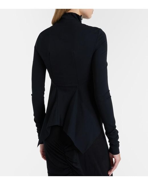 Rick Owens Blue Naska Gary Biker Jacket