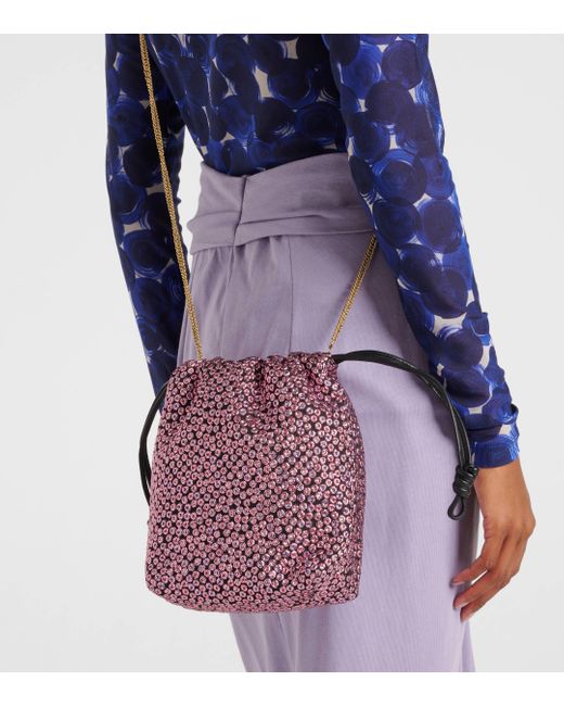 Dries Van Noten Purple Small Embellished Crossbody Bag