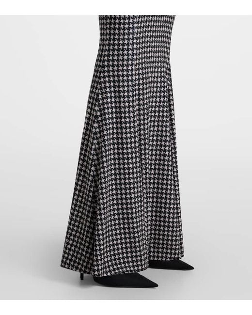 Norma Kamali Gray Houndstooth Gown