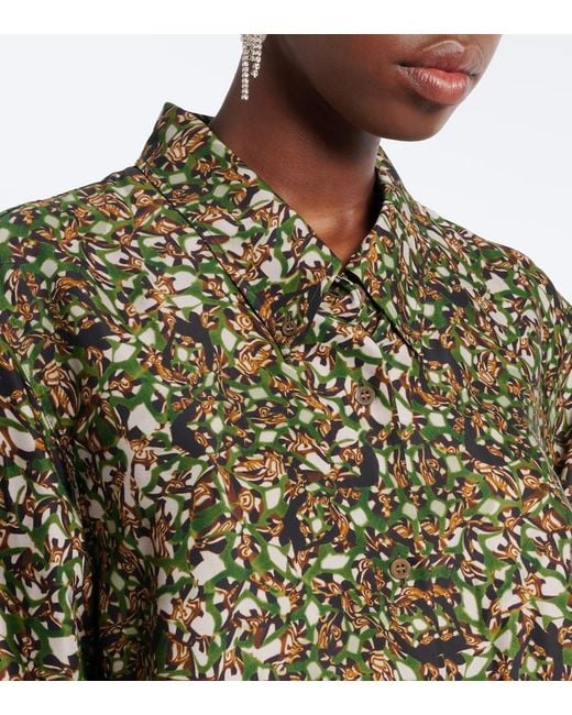 Dries Van Noten Green Printed Shirt