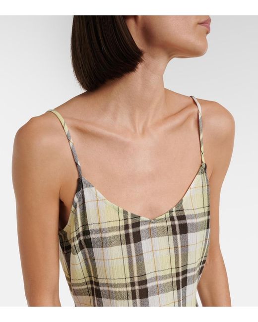 Proenza Schouler White Evelyn Plaid Gauze Slip Dress