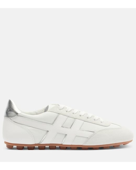 Hogan White Olympia Leather Sneakers