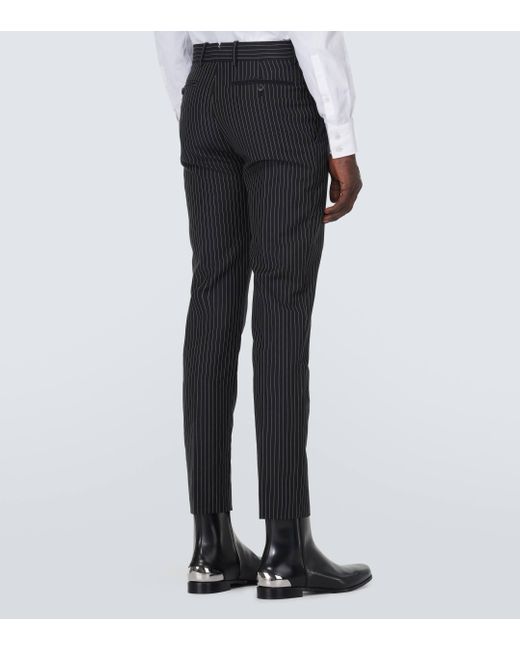 Pantalon de costume raye en laine et mohair Alexander McQueen pour homme en coloris Black