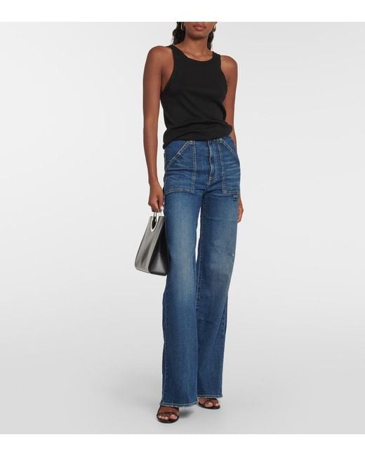 Nili Lotan Blue Quentin Wide-Leg Jeans