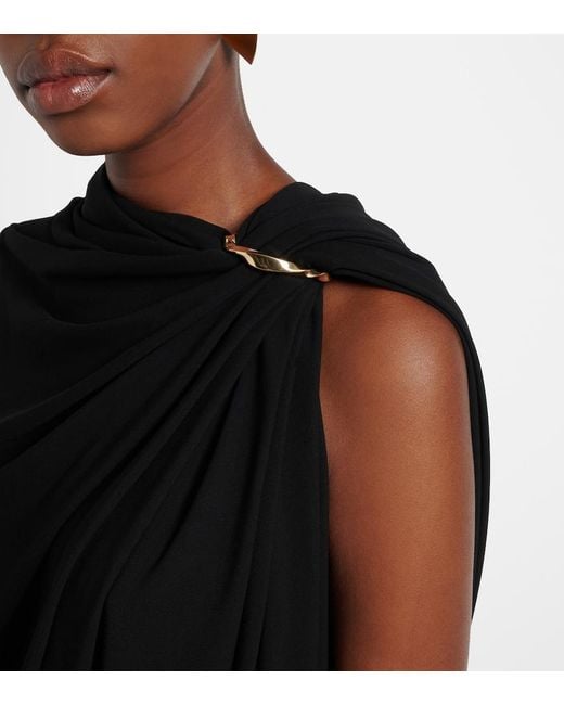 Sportmax Black Draped Crepe Top