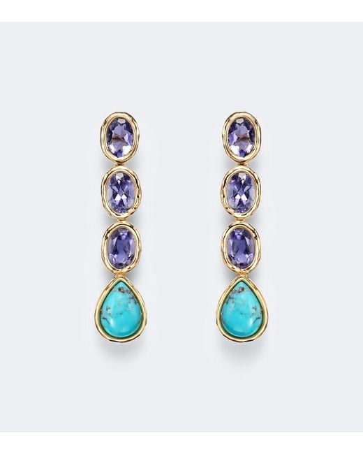 Octavia Elizabeth Blue 18Kt Drop Earrings With Iolite And