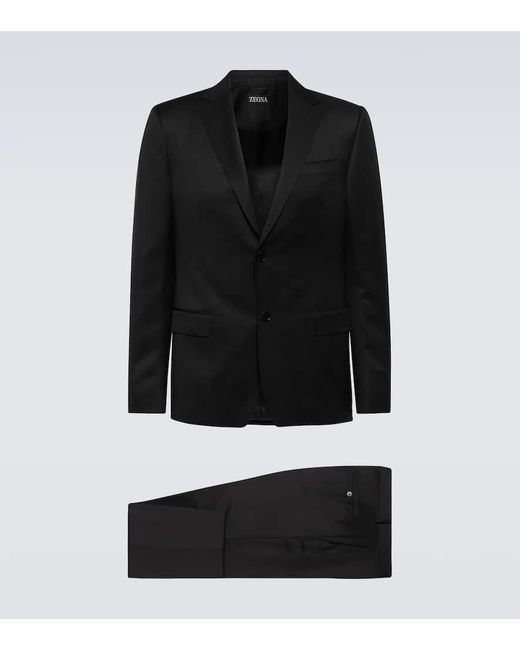 Zegna Anzug Aus Wolle Und Mohair in Black für Herren