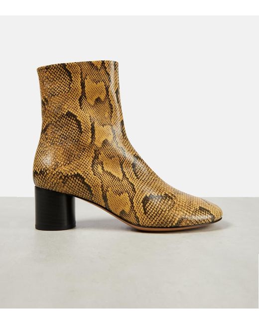 Isabel Marant Natural Laeden Leather Ankle Boots