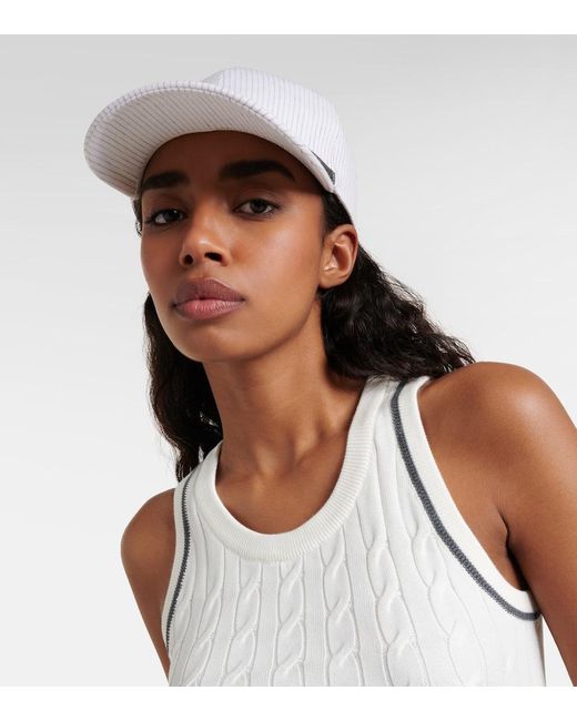 Brunello Cucinelli White Linen And Cotton Baseball Cap