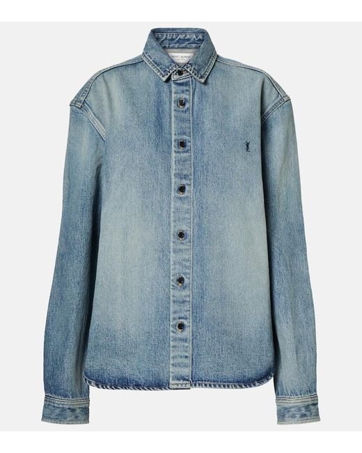 Camicia Di Jeans Cassandre di Saint Laurent in Blue
