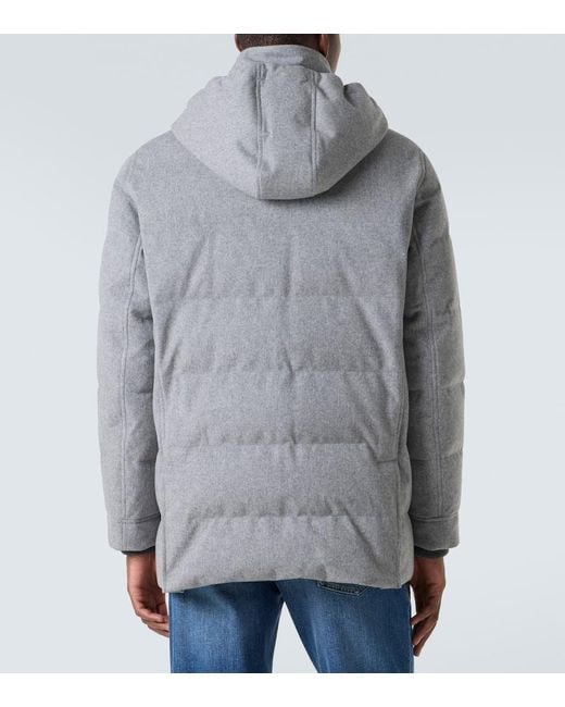 Brunello Cucinelli Wattierte Jacke Aus Wolle in Gray für Herren