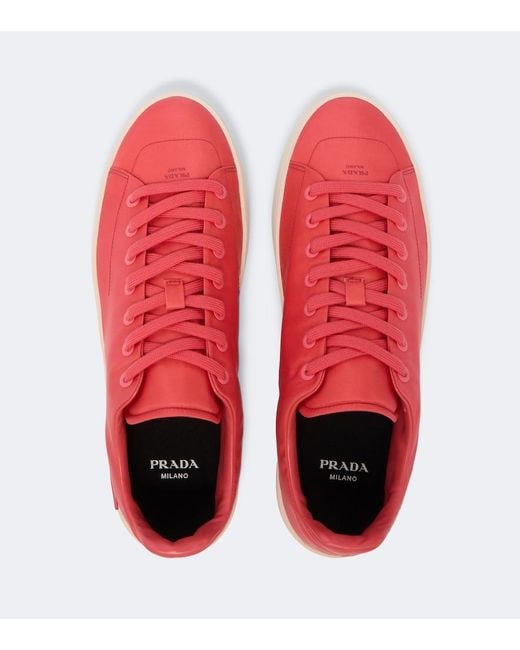Prada Red Court Re-Nylon Sneakers for men
