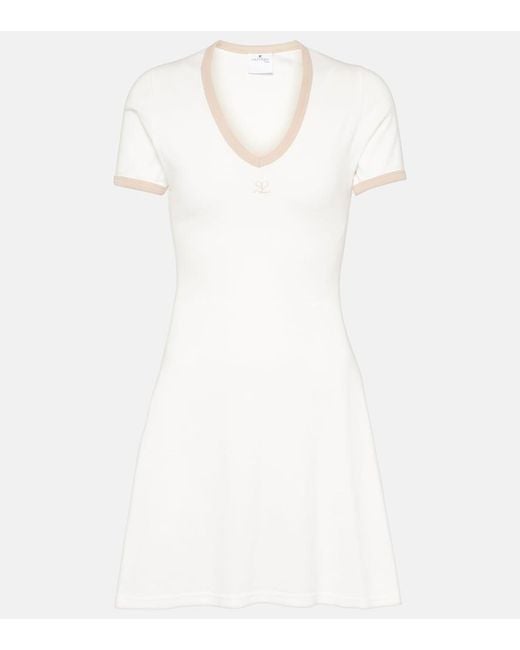 Courreges White Logo Cotton Minidress