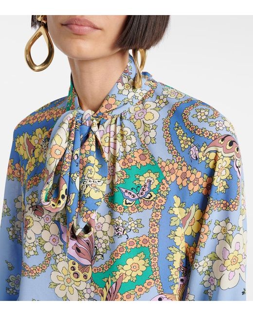 Etro Blue Floral Blouse