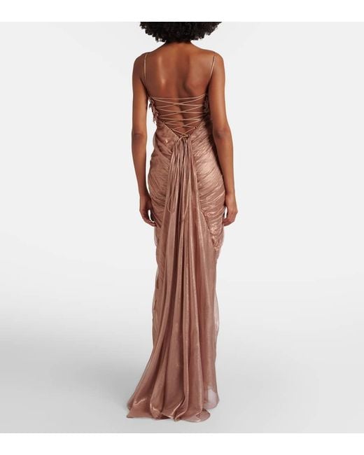 Robe Longue Victoria En Soie Maria Lucia Hohan en coloris Brown