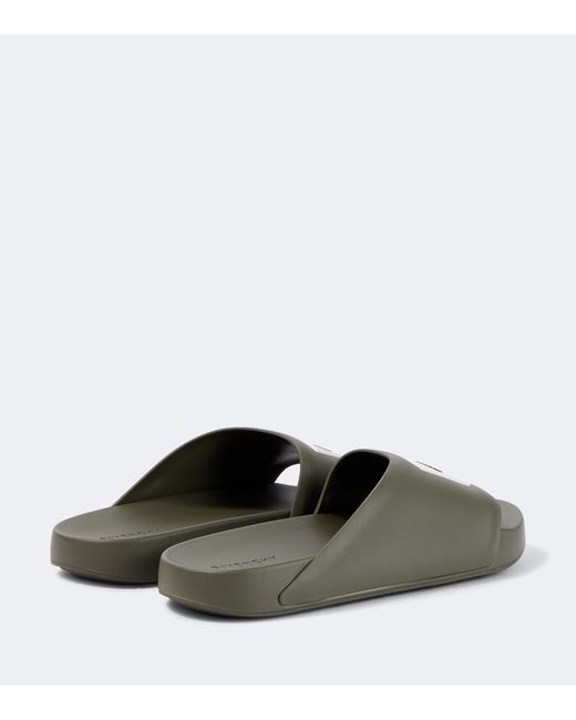 Givenchy Green Logo Pu Slides for men