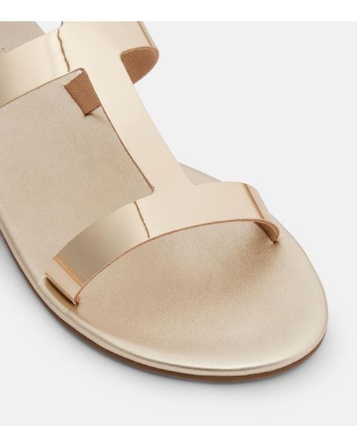 Ancient Greek Sandals Natural Fedra Metallic Leather Gladiator Sandals
