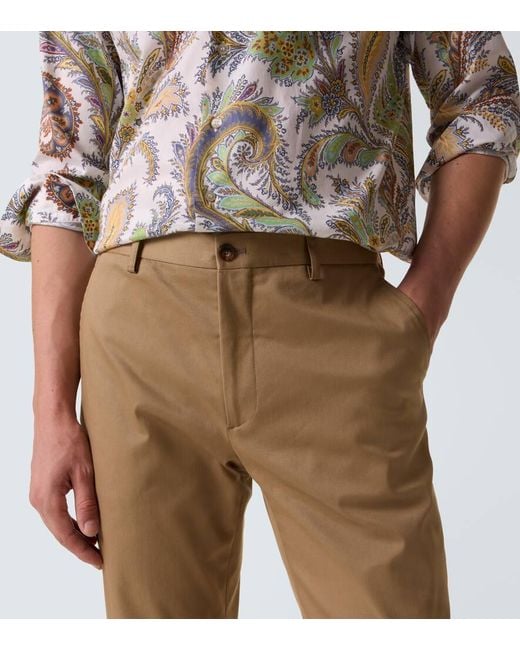 Pantaloni Slim di Etro in Natural da Uomo