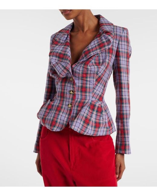 Vivienne Westwood Purple Tartan Linen Blazer