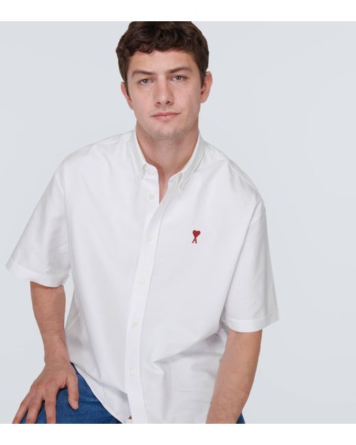 AMI White Ami De Cour Cotton Poplin Shirt for men