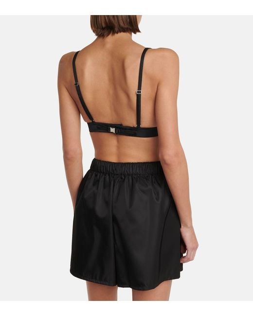 Prada Black Bralette De Re-nylon
