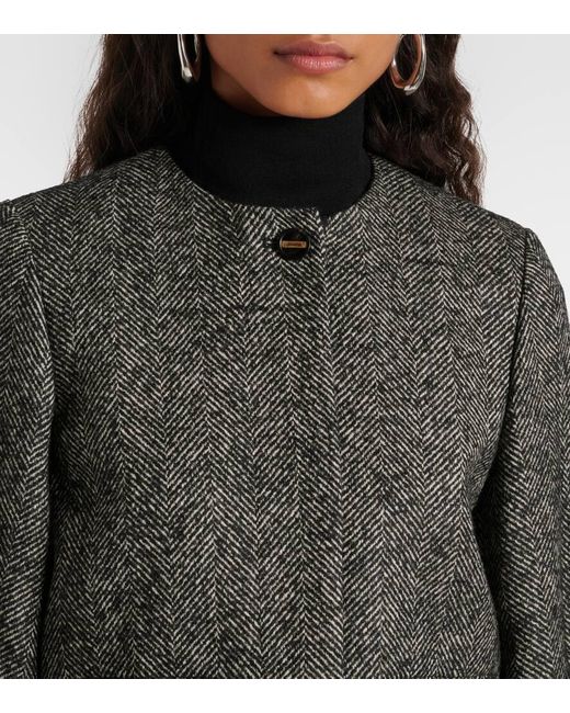 Max Mara Gray Gattini Chevron Boucle Jacket