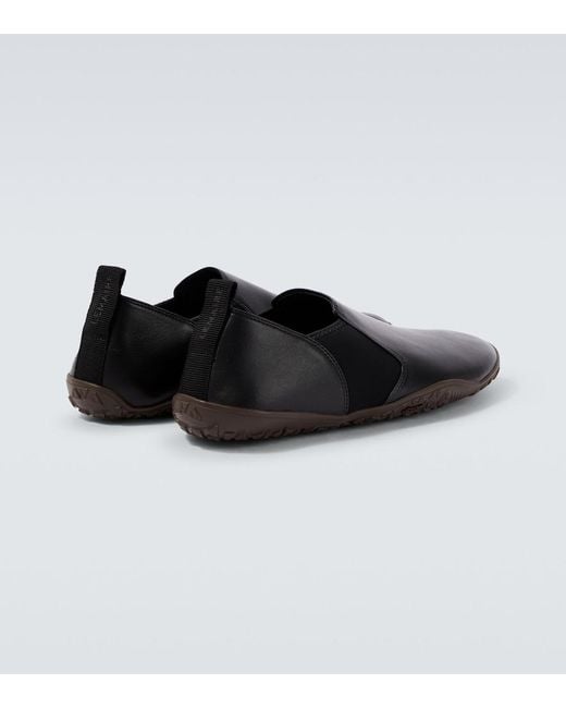Lemaire Black Vibram Leather Slip-On Shoes for men
