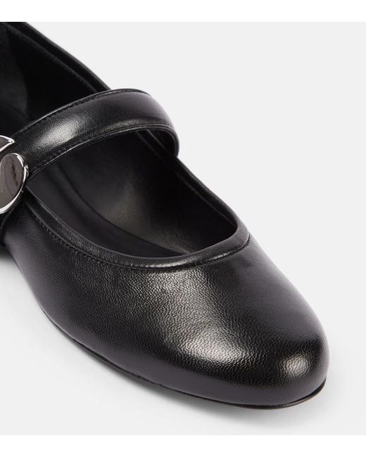 Coperni Black Belt Leather Ballet Flats