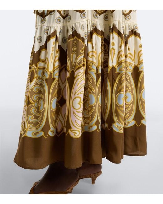LaDoubleJ Metallic Bellini Printed Voile Shirt Dress