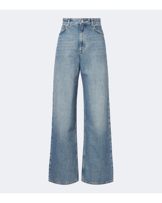 Erdem Blue High-Rise Wide-Leg Jeans