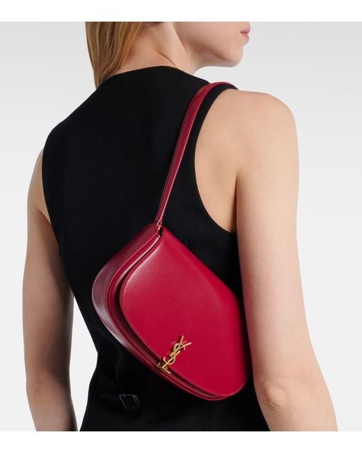 Saint Laurent Red Voltaire Mini Leather Shoulder Bag