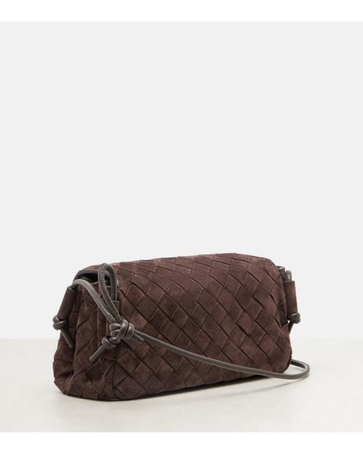 Bottega Veneta Brown Notturno Intrecciato Suede Crossbody Bag